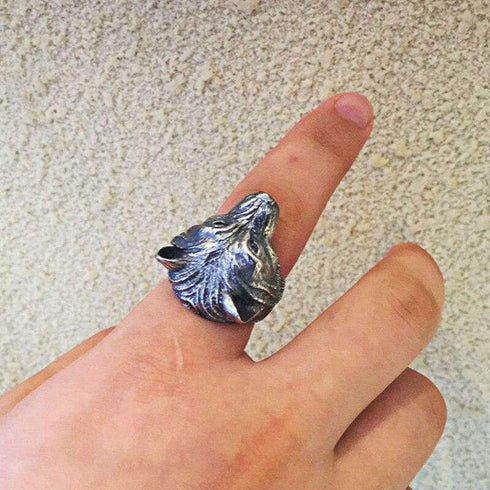 Bague Loup Tête de Loup Argent
